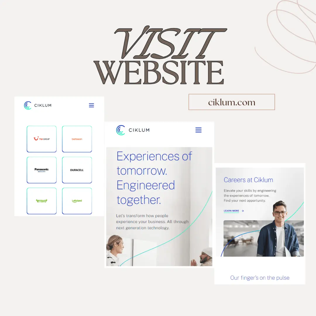 Ciklum website shown on desktop and mobile, built with WordPress