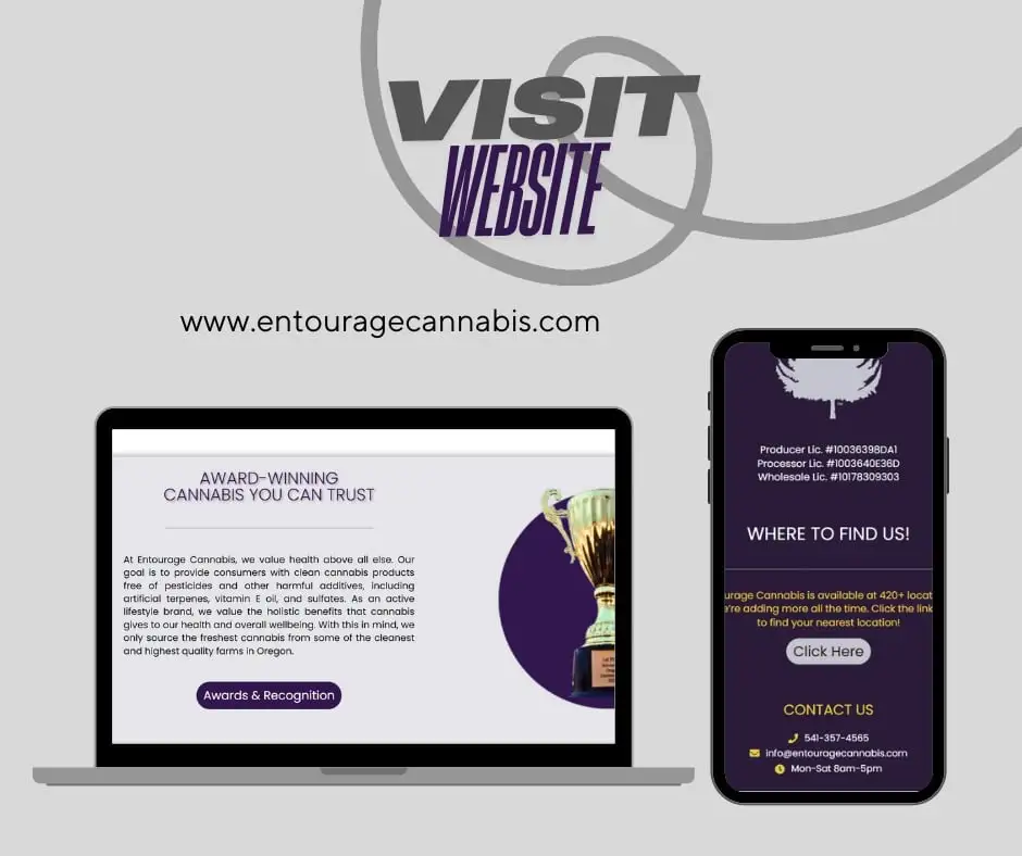 Entourage website shown on desktop and mobile, built with WordPress