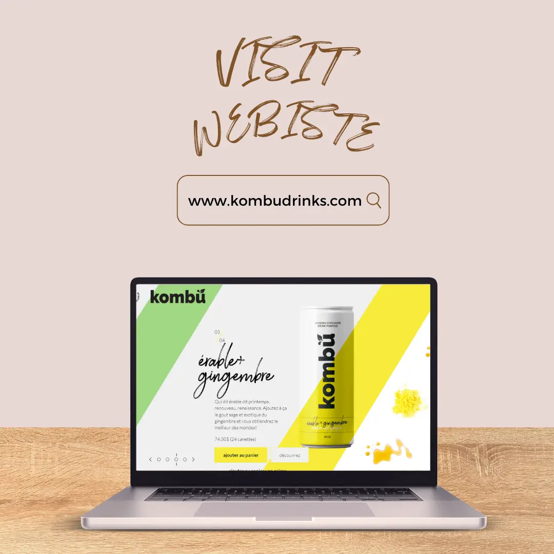 Kombu Drinks website shown on desktop and mobile, built with Shopify