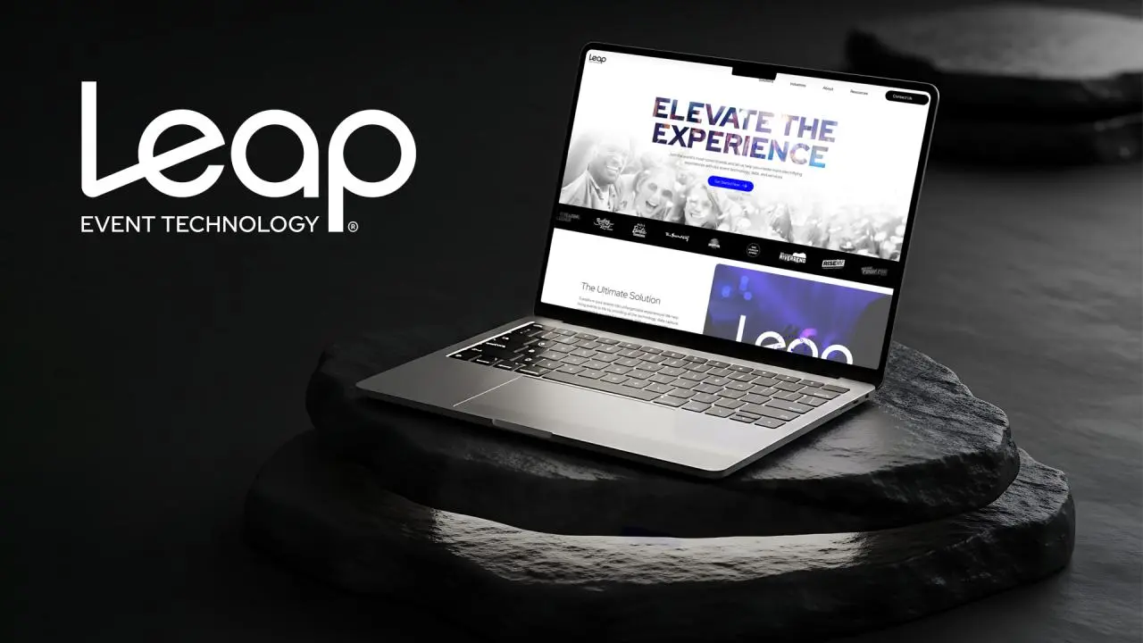 Leap Event website shown on desktop and mobile, built with WordPress