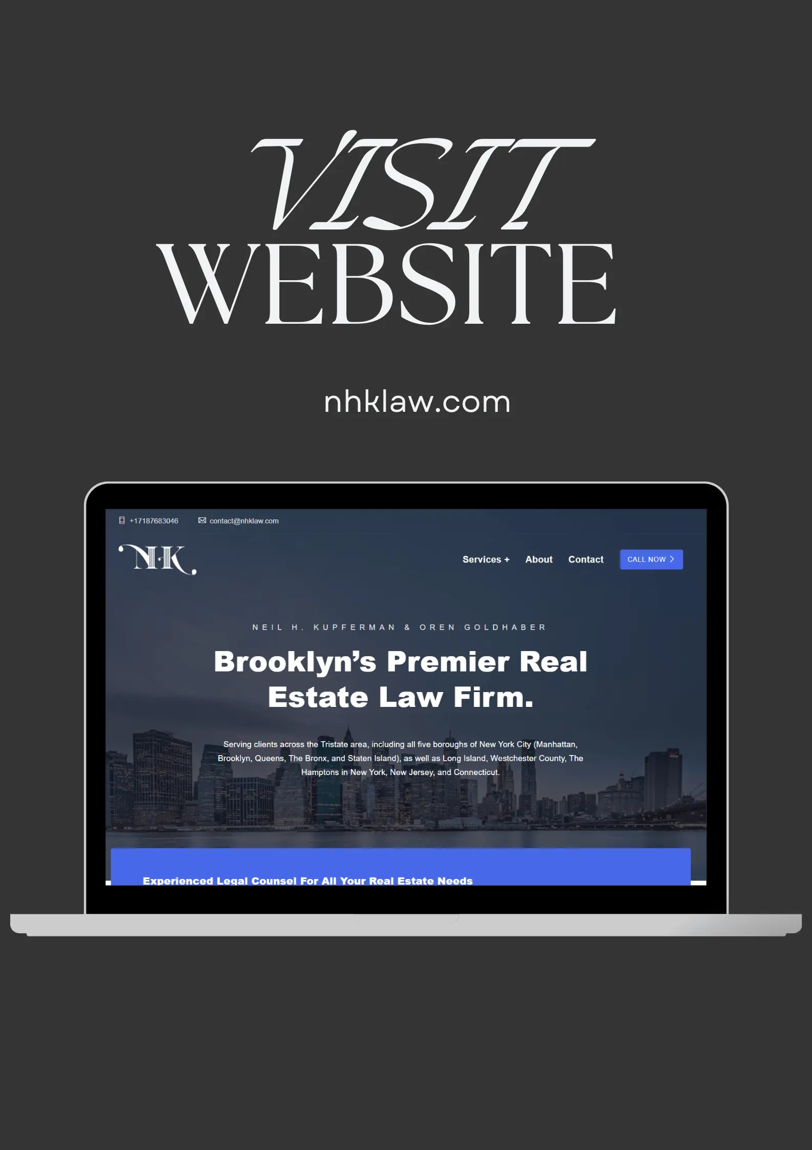 NHK Law website shown on desktop and mobile, built with Hugo
