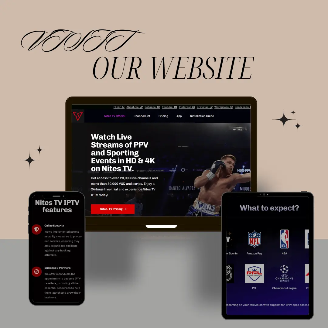 Nites TV website shown on desktop and mobile, built with WordPress