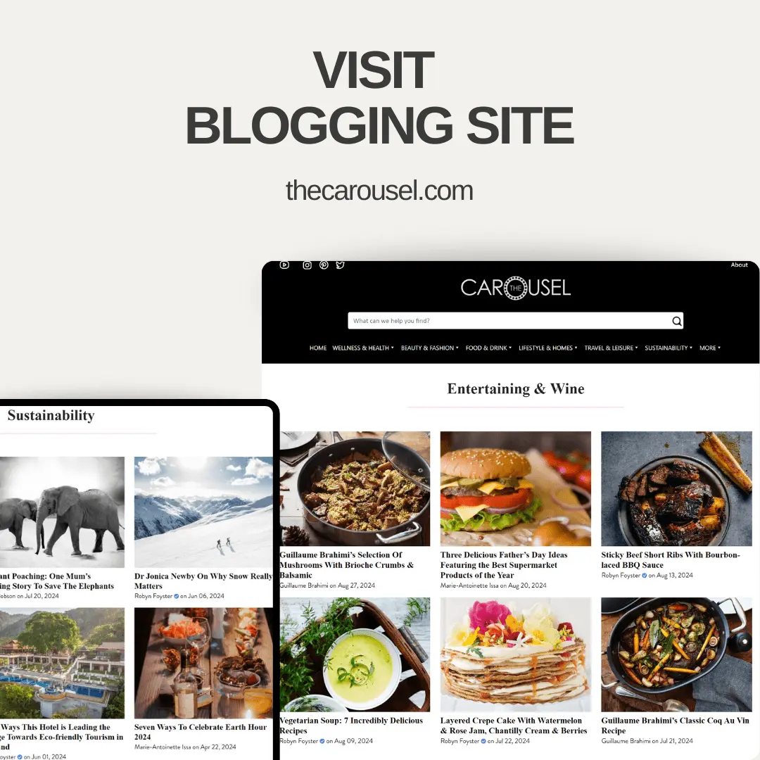 The Carousel website shown on desktop and mobile, built with WordPress